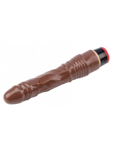 Коричневый вибратор-реалистик 8.8” Vibe Cock - 21,5 см.