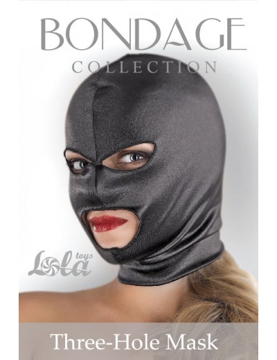 Чёрная маска-шлем Three-Hole Mask с вырезами для глаз и рта
