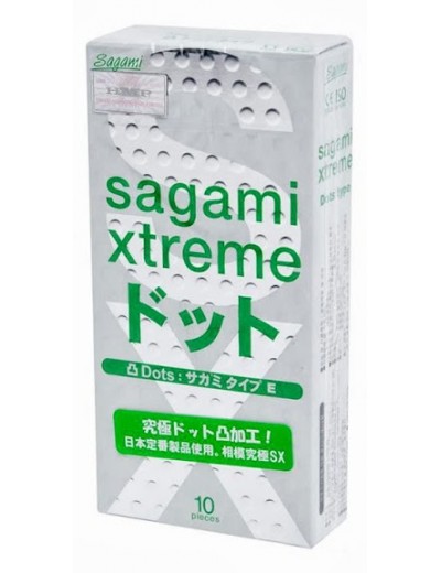 Презервативы Sagami Xtreme Type-E с точками - 10 шт.