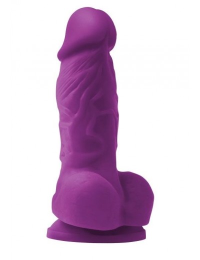 Фиолетовый фаллоимитатор на присоске Pleasures 4  - 14,2 см.