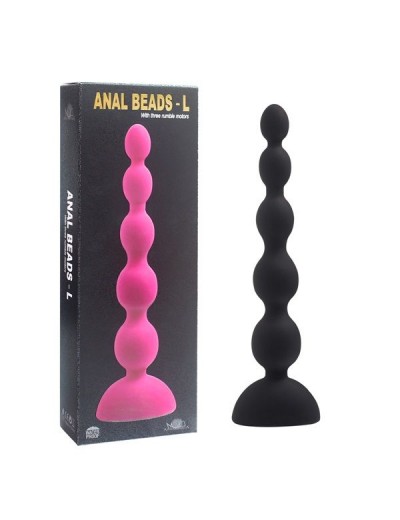 Черный анальный вибростимулятор Anal Beads L - 21,5 см.