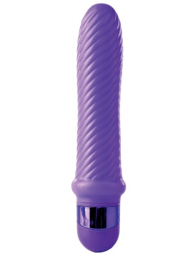 Фиолетовый ребристый вибромассажер Grape Swirl Vibe - 15,8 см.