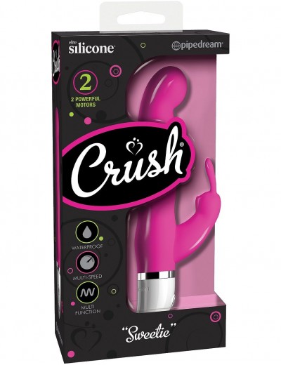 Розовый вибратор-кролик Crush Sweetie - 18,2 см.