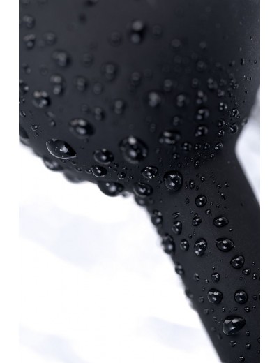 Черная анальная втулка с прозрачным стразом - 7,2 см.