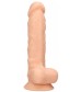 Телесный фаллоимитатор Silicone Dildo With Balls - 17,8 см.