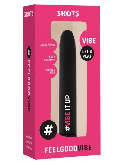 Черный гладкий вибромассажер Feelgood Vibe #Vibe it ap - 17,2 см.