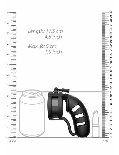 Черный мужской пояс верности Silicone Cage Ballsplitter Model 19 Chastity 4.5