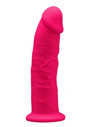 Ярко-розовый фаллоимитатор на присоске MODEL 2 - 15,5 см.
