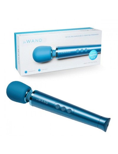 Синий жезловый мини-вибратор Le Wand c 6 режимами вибрации