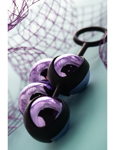 Фиолетово-чёрный набор вагинальных шариков TOYFA A-toys