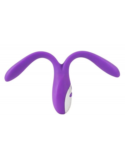 Фиолетовый сдвоенный вибратор Bendable Double Vibrator - 24,3 см.