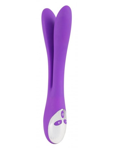 Фиолетовый сдвоенный вибратор Bendable Double Vibrator - 24,3 см.