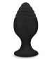 Черная силиконовая рельефная анальная пробка - 8,5 см.