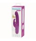 Фиолетовый перезаряжаемый вибратор Rabbit Slimline Curve Rechargeable - 24 см.