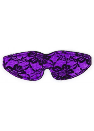 Фиолетовая маска на глаза с черным кружевом
