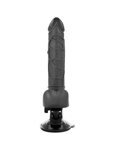 Черный вибратор на мощной присоске Basecock Realistic Vibrator Remote Control - 19,5 см.