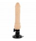 Телесный вибромассажер на мощной присоске Basecock Realistic Vibrator Remote Control - 19,5 см.