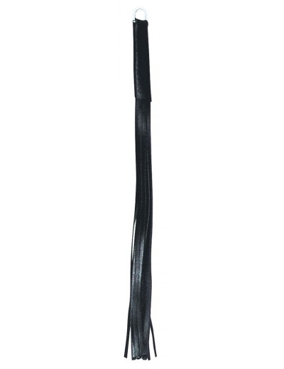 Черная кожаная плетка - 45 см.