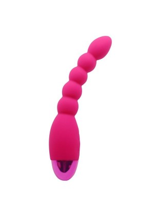 Розовый анальный вибростимулятор Lovers Beads - 19 см. 