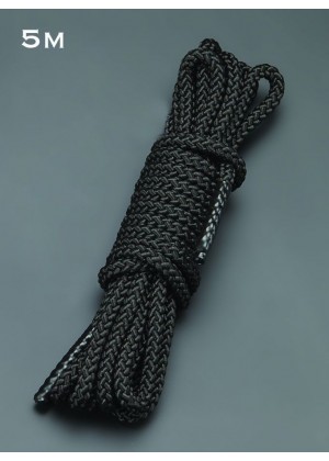 Черная шелковистая веревка для связывания - 5 м.