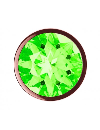 Пробка цвета розового золота с лаймовым кристаллом Diamond Emerald Shine S - 7,2 см.