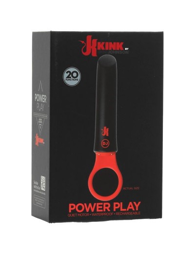 Черно-красный мини-вибратор Power Play with Silicone Grip Ring - 13,3 см.