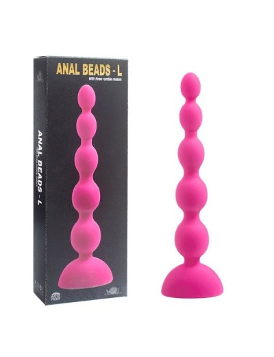 Розовый анальный вибростимулятор Anal Beads L - 21,5 см.
