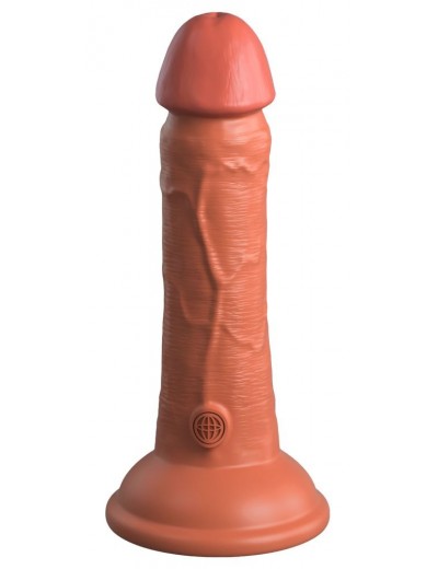 Фаллоимитатор цвета карамели 6  Vibrating Silicone Dual Density Cock - 17,8 см.