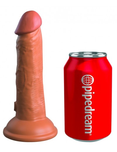 Фаллоимитатор цвета карамели 6  Vibrating Silicone Dual Density Cock - 17,8 см.