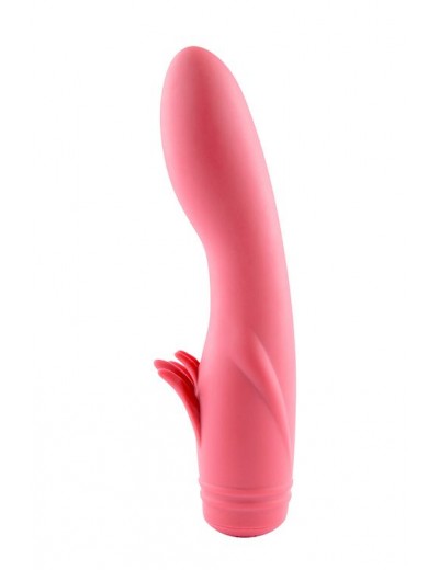 Розовый вибратор с усиками ULTI CLIMAX RECHARGEABLE VIBRATOR - 17 см.