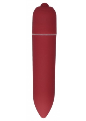 Красная удлинённая вибропуля Power Bullet Black - 8,3 см.