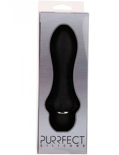 Чёрный вибромассажер для анальной стимуляции PURRFECT SILICONE ANAL VIBRATOR BLACK - 12,7 см.