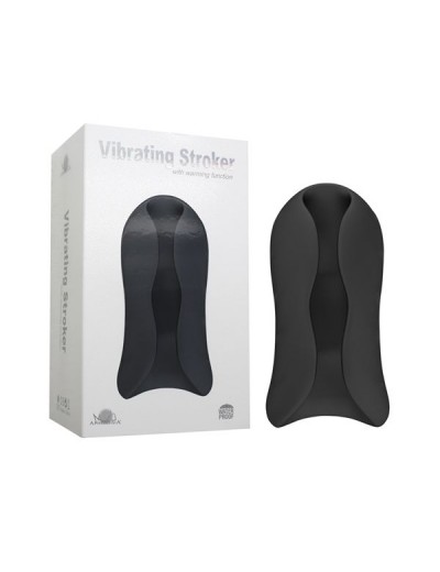 Черный вибромастурбатор Vibrating Stroker