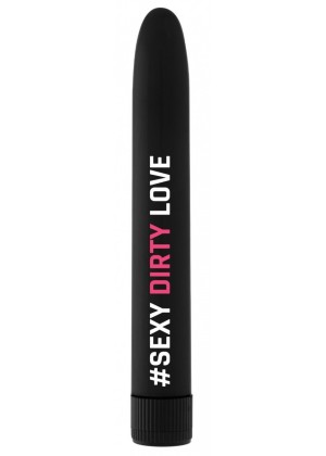 Черный гладкий вибромассажер Feelgood Vibe #Sexy dirty love - 17,2 см.