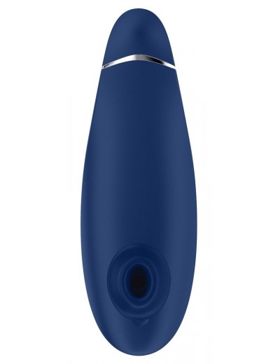 Синий бесконтактный клиторальный стимулятор Womanizer Premium