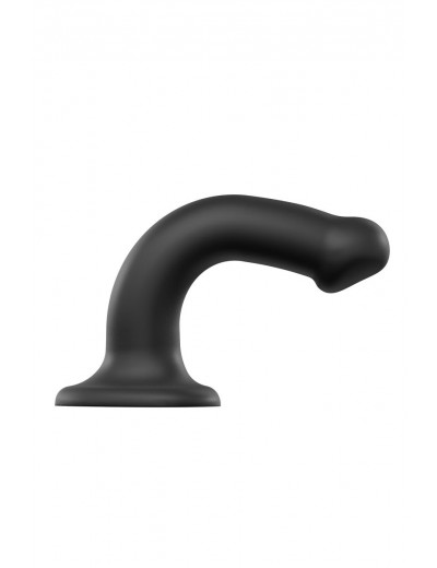 Черный фаллос на присоске Silicone Bendable Dildo M - 18 см.