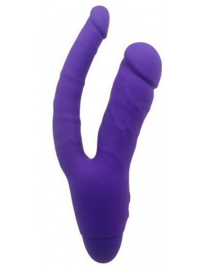 Фиолетовый двойной вибратор INDULGENCE Insatiable Desire - 21,5 см.