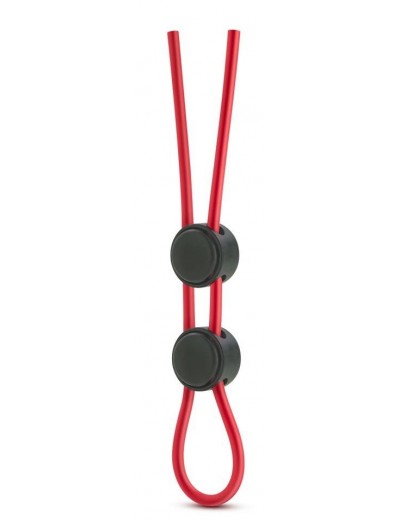 Красное силиконовое лассо на пенис с двумя утяжками Silicone Double Loop Cock Ring