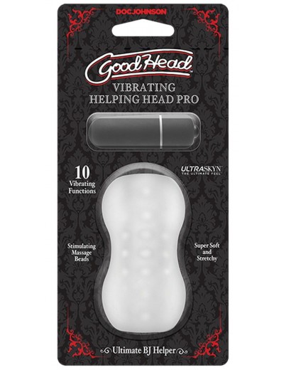 Прозрачный мастурбатор с вибропулей GoodHead Vibrating Helping Head Pro