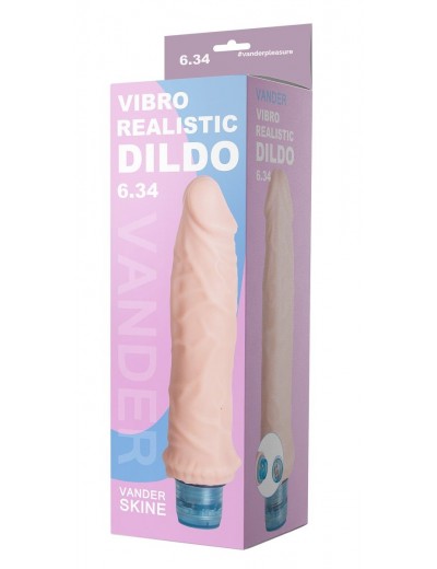 Телесный вибратор Vibro Realistic Cock Dildo - 17,5 см.