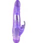 Фиолетовый вибратор Crystal Dildo Climbing Rabbit Vibe - 22 см.