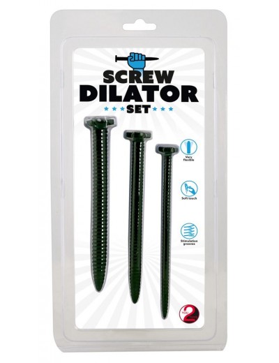 Набор из 3 винтовых уретральных плагов Screw Dilator