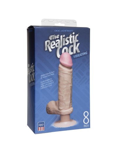Вибромассажер реалистичной формы The Realistic Cock Vibrating 8” - 23,6 см.