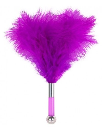 Фиолетовая метелка-пуховка с круглым наконечником FEATHER TICKLER - 24 см.