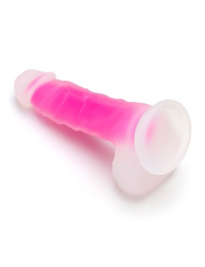 Ярко-розовый фаллоимитатор-реалистик So Divine Glorious Real skin feel pink dildo - 19 см.