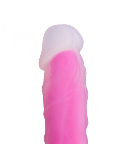 Ярко-розовый фаллоимитатор-реалистик So Divine Glorious Real skin feel pink dildo - 19 см.