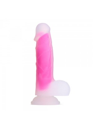 Ярко-розовый фаллоимитатор-реалистик So Divine Glorious Real skin feel pink dildo - 19 см.