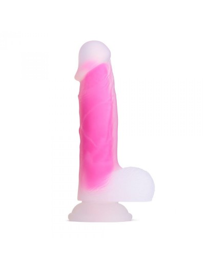 Ярко-розовый фаллоимитатор-реалистик So Divine Glorious Real skin feel pink dildo - 19 см.