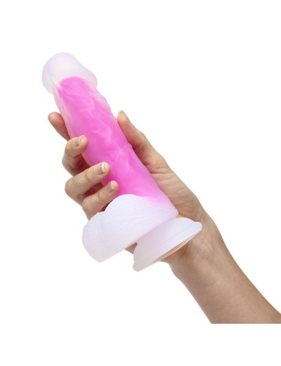 Ярко-розовый фаллоимитатор-реалистик So Divine Glorious Real skin feel pink dildo - 19 см.