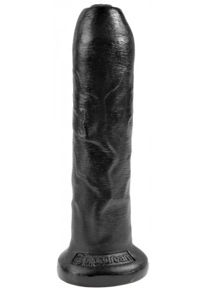 Черный необрезанный фаллоимитатор на присоске 7  Uncut Cock - 19,1 см.